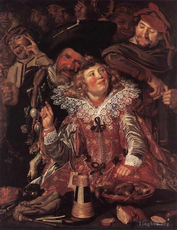 Frans Hals Oil Painting - Shrovetide Revellers