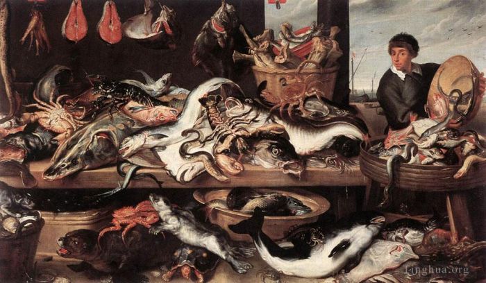 Frans Snyders Oil Painting - Fishmongers