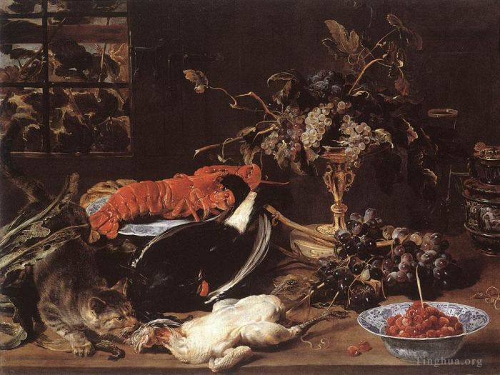 Frans Snyders Oil Painting - Still life With Crab And Fruit
