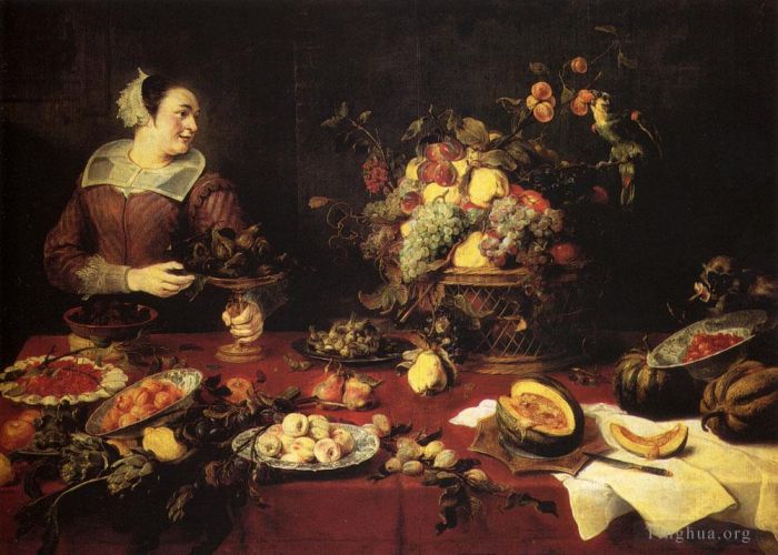 Frans Snyders Oil Painting - The Basket Of Fruit