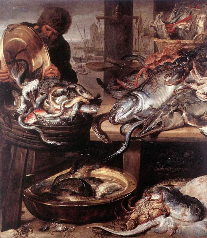 Frans Snyders Oil Painting - The Fishmonger