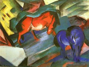 Artist Franz Marc's Work - Red and Blue Horses