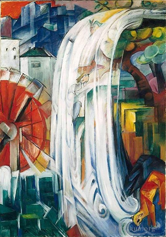 Franz Marc Oil Painting - The Bewitched Mill