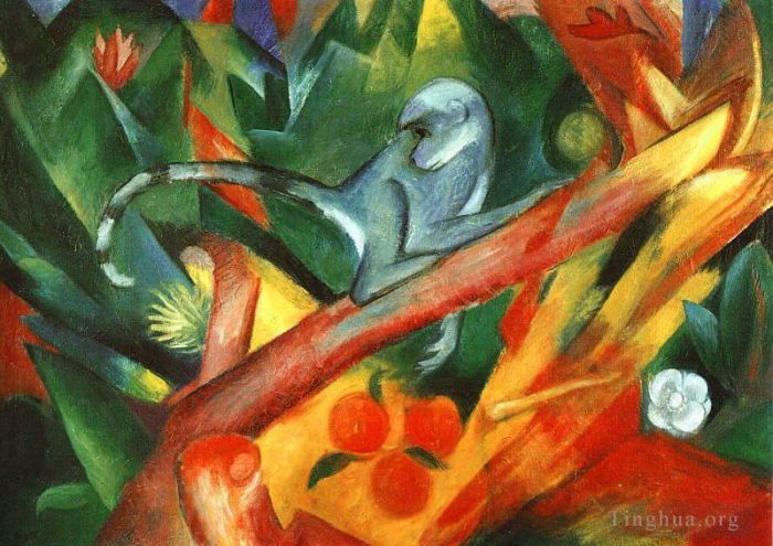 Franz Marc Oil Painting - The Monkey