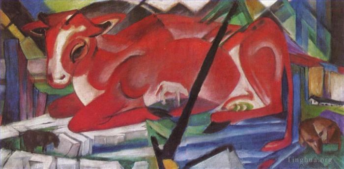 Franz Marc Oil Painting - The World Cow