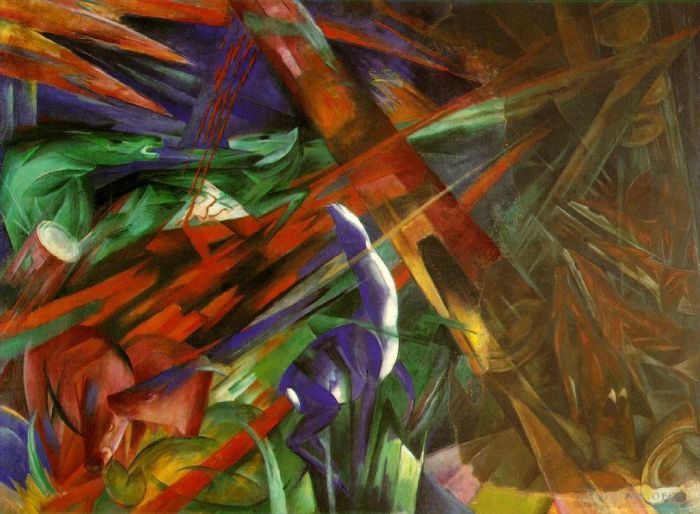 Franz Marc Oil Painting - The fate of the animals