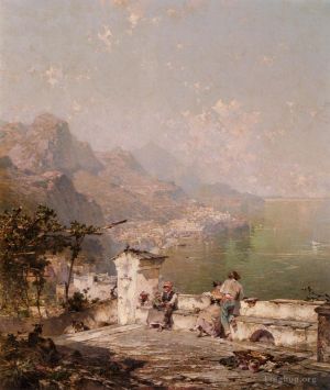Artist Franz Richard Unterberger's Work - Amalfi The Gulf Of Salerno