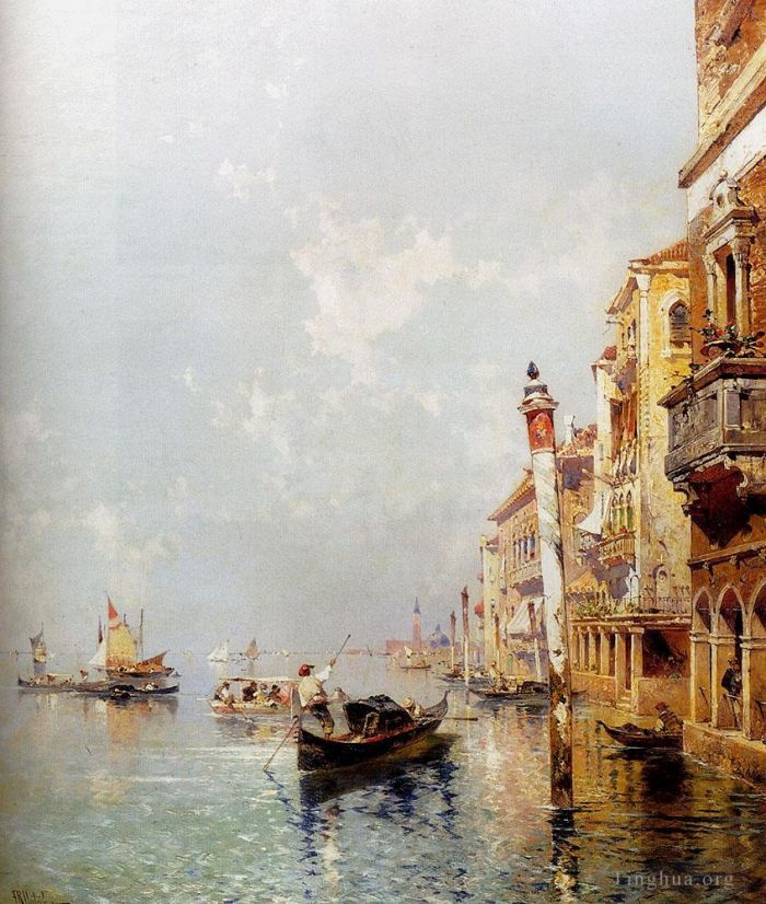 Franz Richard Unterberger Oil Painting - Canale Della Giudecca Venice Venice