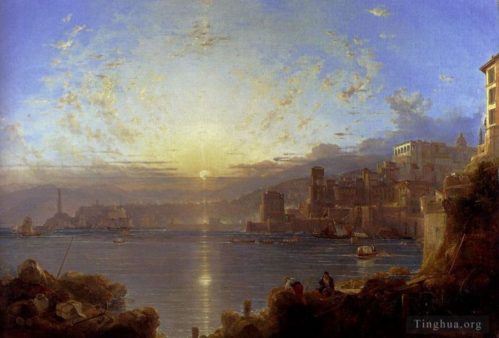 Franz Richard Unterberger Oil Painting - Genoa