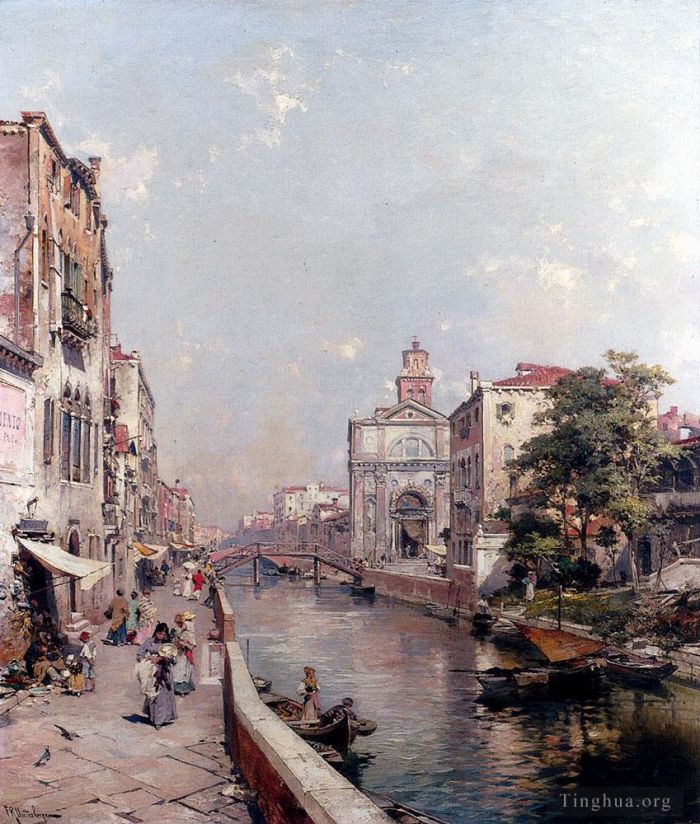 Franz Richard Unterberger Oil Painting - Rio St Geronimo Venezia Venice Venice