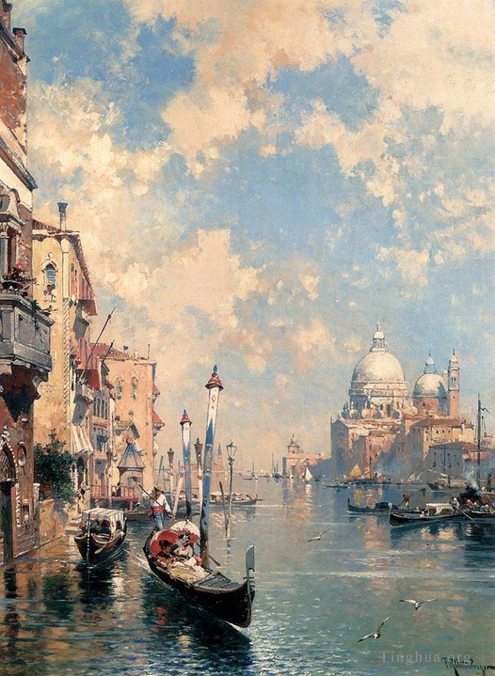 Franz Richard Unterberger Oil Painting - The Grand Canal Venice Venice