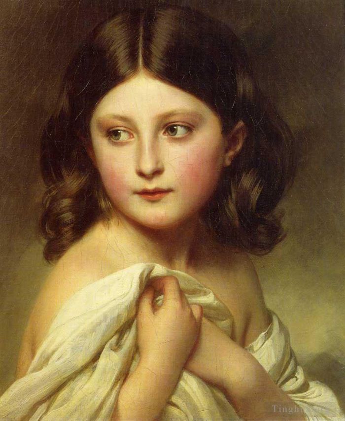 Franz Xaver Winterhalter Oil Painting - A Young Girl called Princess Charlotte