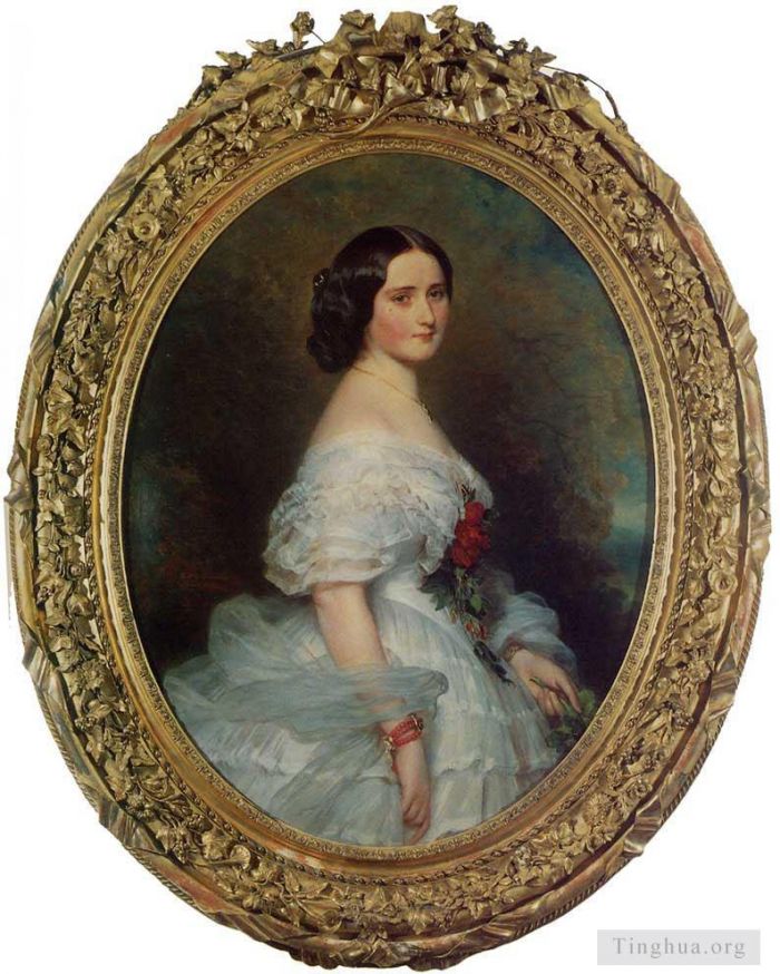 Franz Xaver Winterhalter Oil Painting - Anna Dollfus Baronne de Bourgoing
