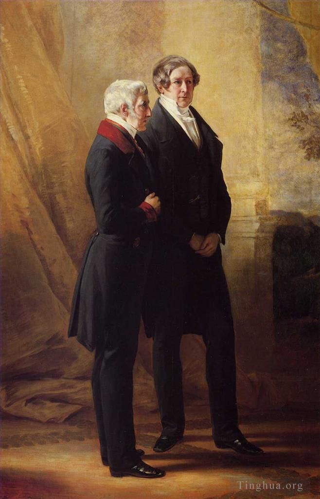 Franz Xaver Winterhalter Oil Painting - Arthur Wellesley 1st Duke of Wellington with Sir Robert Peel