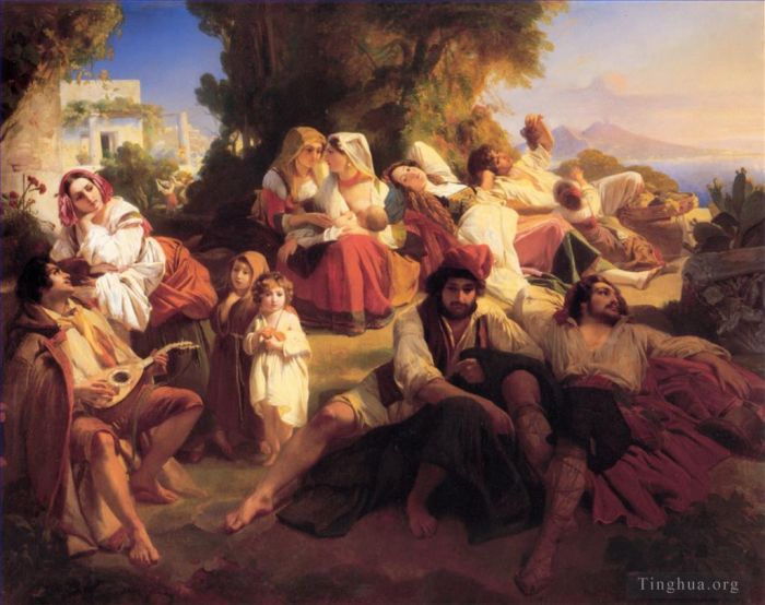Franz Xaver Winterhalter Oil Painting - Il Dolce far niente