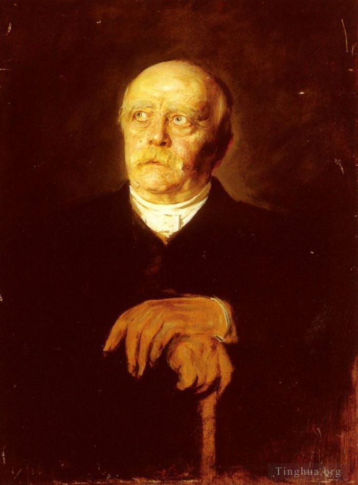 Franz von Lenbach Oil Painting - Portrait Of Furst Otto Von Bismarck