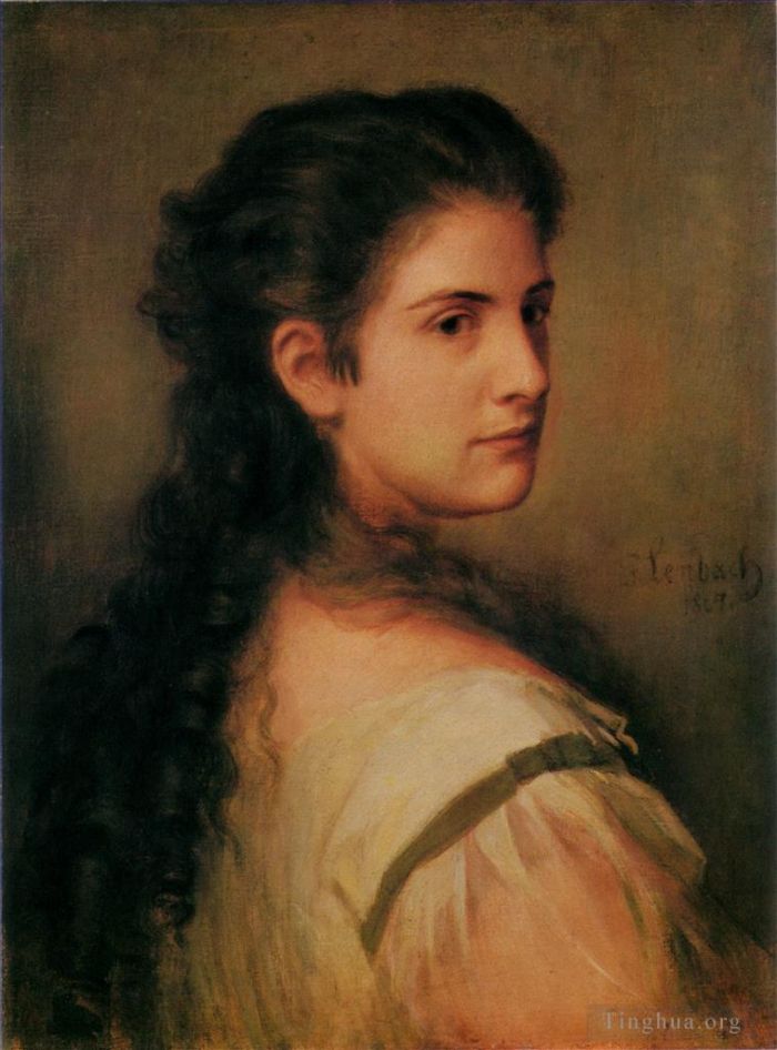 Franz von Lenbach Oil Painting - Anna schubart
