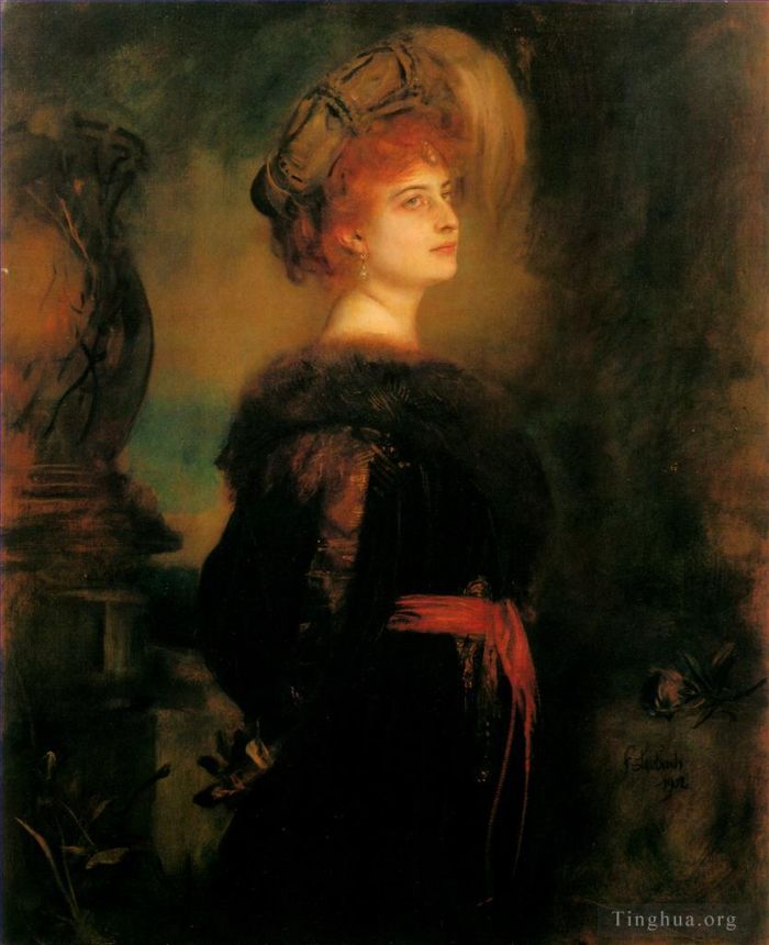 Franz von Lenbach Oil Painting - Lily merk