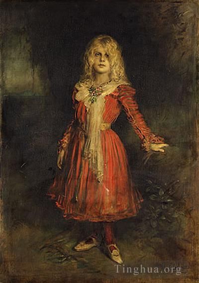Franz von Lenbach Oil Painting - Marion lenbach the artists daughter