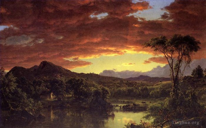 Frederic Edwin Church Oil Painting - A Country Home