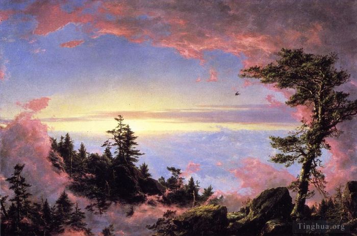 Frederic Edwin Church Oil Painting - Above the Clouds at Sunrise