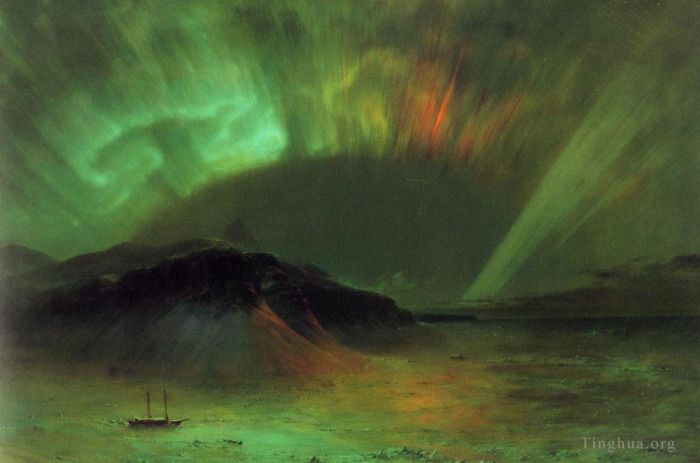 Frederic Edwin Church Oil Painting - Aurora Borealis