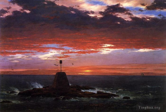 Frederic Edwin Church Oil Painting - Beacon off Mount Desert Island