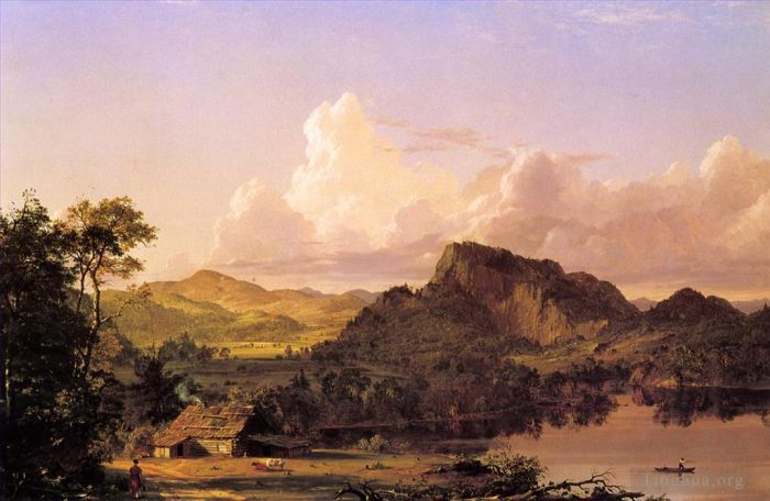 Frederic Edwin Church Oil Painting - Home by the Lake