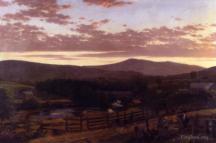 Frederic Edwin Church Oil Painting - Ira Mountain Vermont