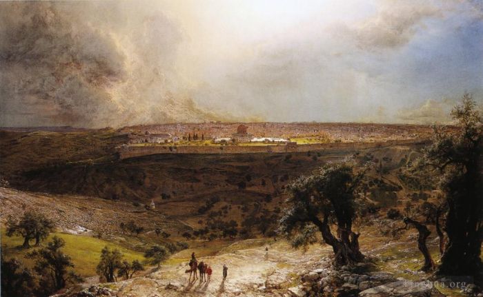 Frederic Edwin Church Oil Painting - Jerusalem from the Mount of Olives