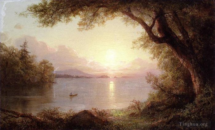 Frederic Edwin Church Oil Painting - Landscape in the Adirondacks