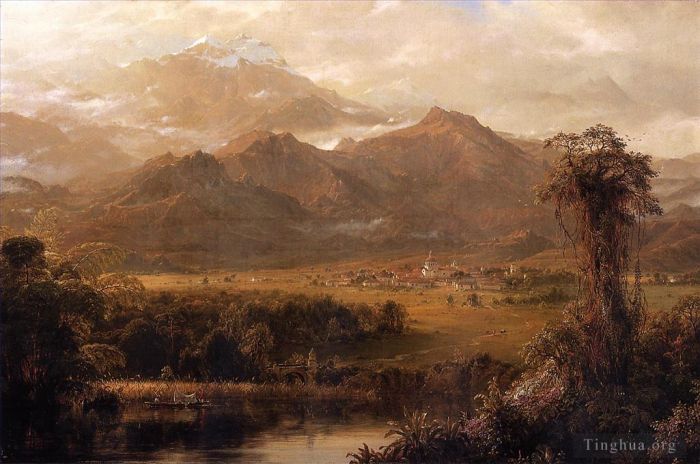 Frederic Edwin Church Oil Painting - Mountains of Ecuador aka A Tropical Morning