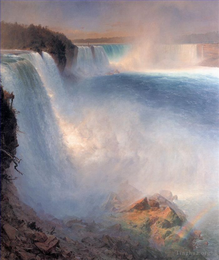 Frederic Edwin Church Oil Painting - Niagara Falls from the American Side