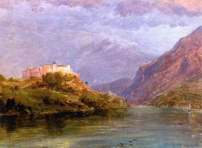 Frederic Edwin Church Oil Painting - Salzburg Castle