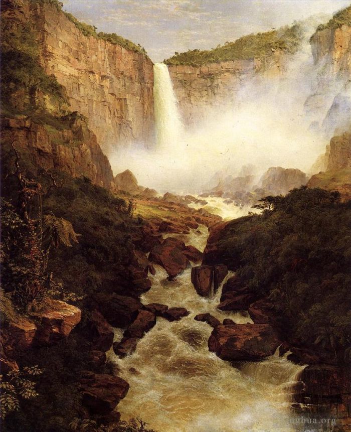 Frederic Edwin Church Oil Painting - Tequendama Falls near Bogota New Granada
