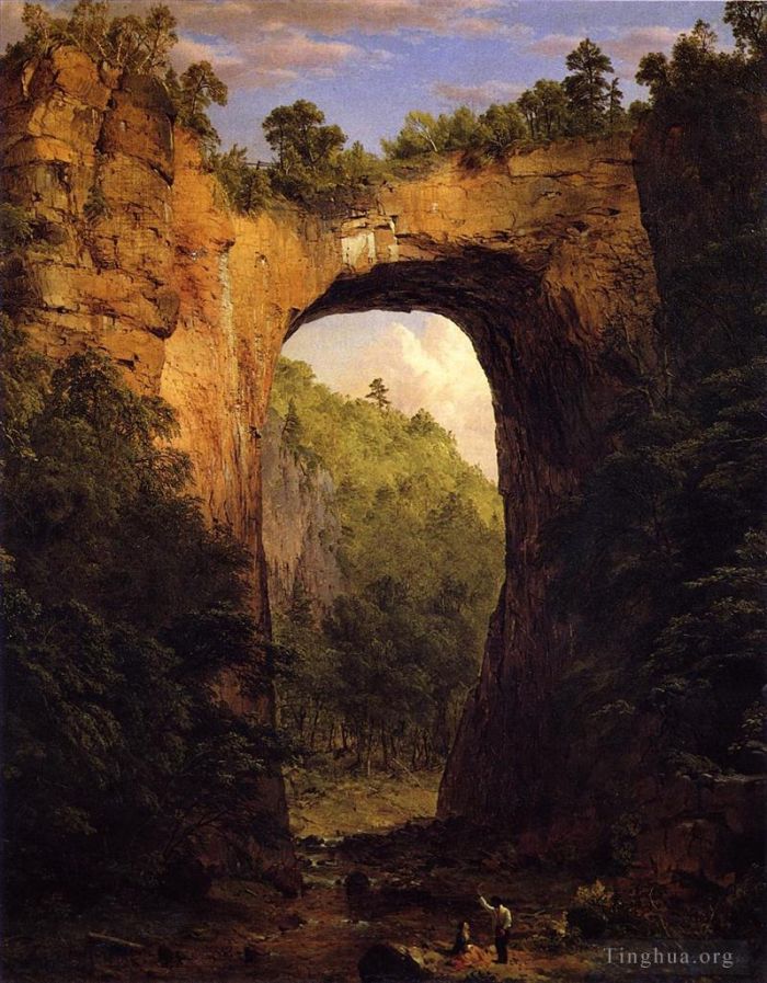 Frederic Edwin Church Oil Painting - The Natural Bridge Virginia