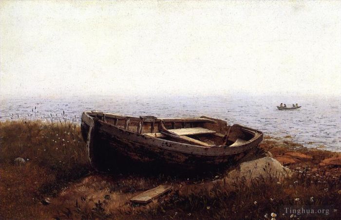 Frederic Edwin Church Oil Painting - The Old Boat aka The Abandoned Skiff