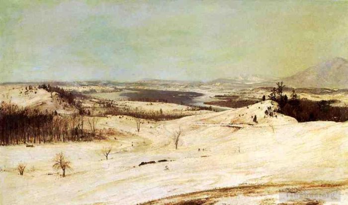 Frederic Edwin Church Oil Painting - View from Olana in the Snow