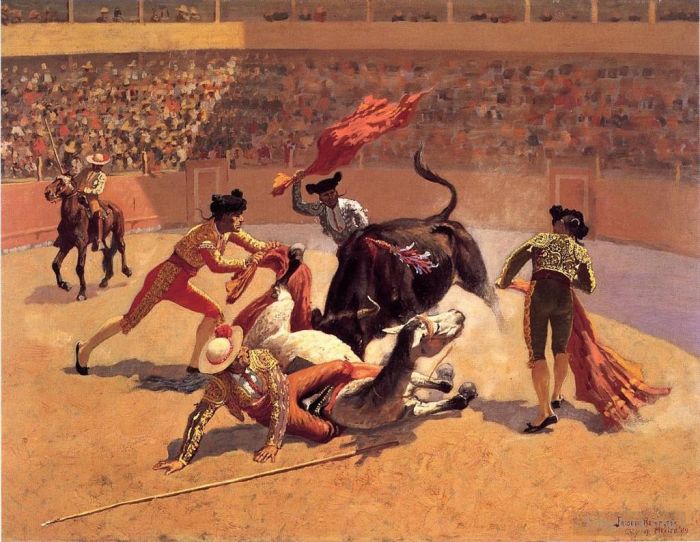 Frederic Remington Oil Painting - Bull Fight in Mexico
