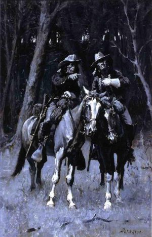 Artist Frederic Remington's Work - Cheyenne Scouts Patrolling the Big Timber of the North Canadian Oklahoma