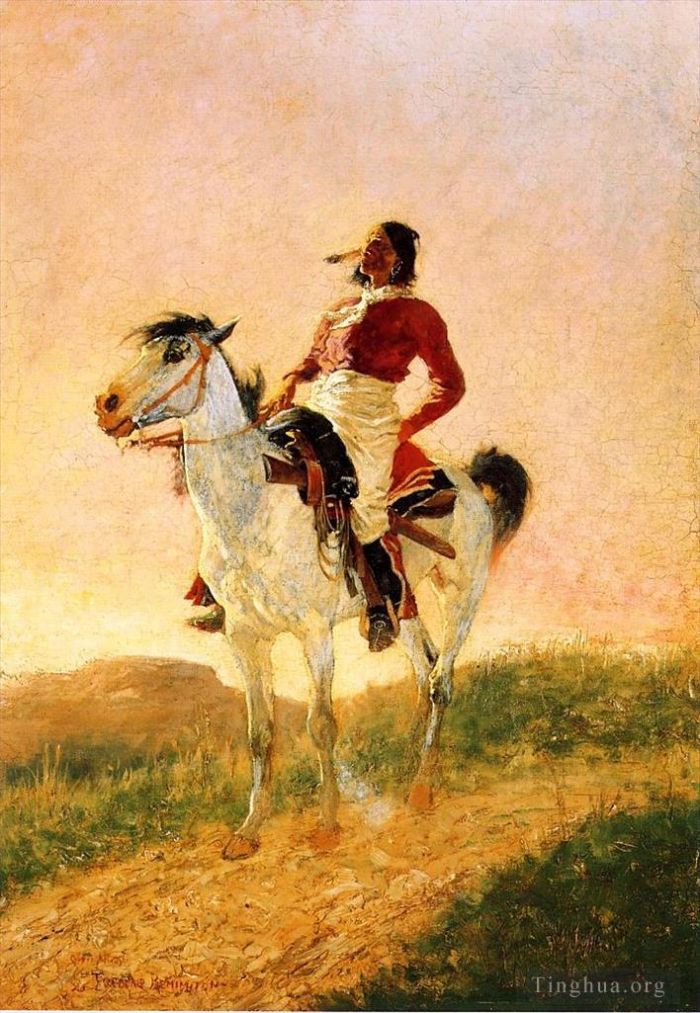 Frederic Remington Oil Painting - Modern Comanche