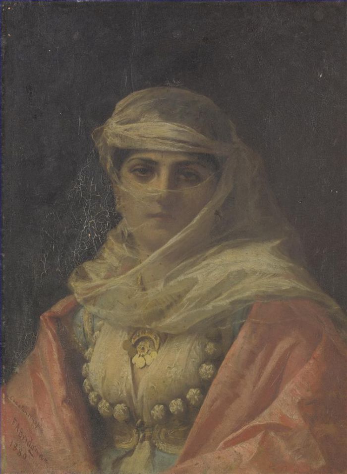 Frederick Arthur Bridgman Oil Painting - A TURKISH BEAUTY