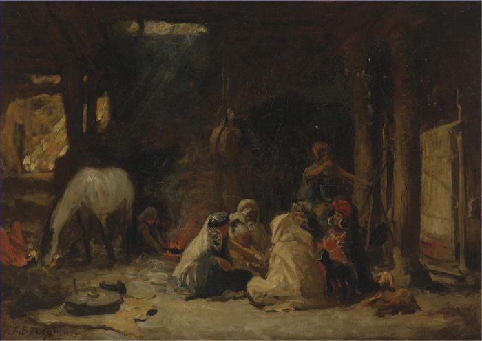 Frederick Arthur Bridgman Oil Painting - AT REST ALGERIA