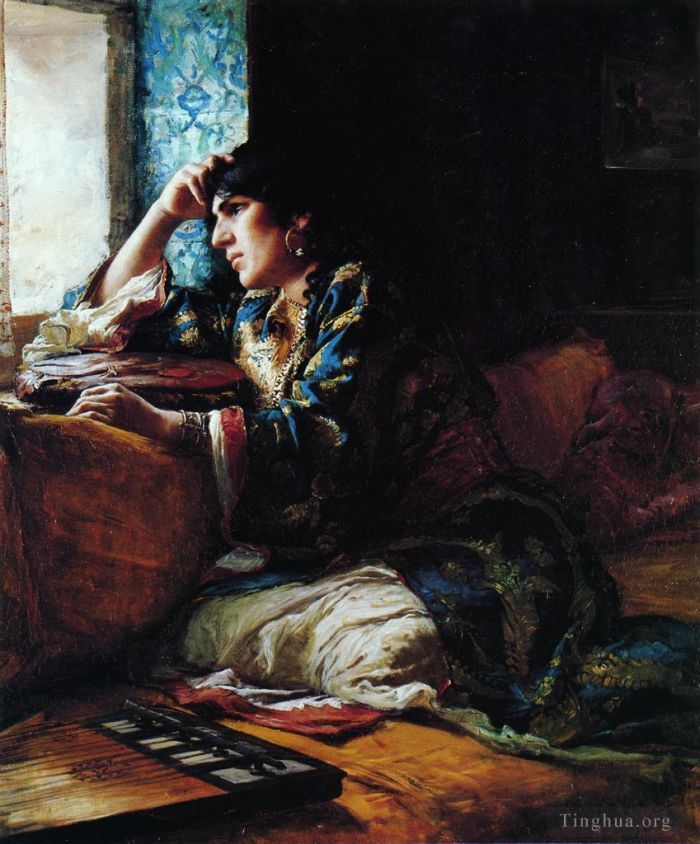Frederick Arthur Bridgman Oil Painting - Aicha a Woman of Morocco