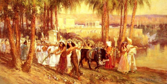 Frederick Arthur Bridgman Oil Painting - An Egyptian Procession