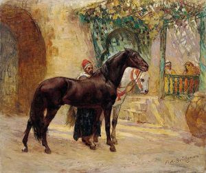 Artist Frederick Arthur Bridgman's Work - BARBARY HORSES AT CAIRO