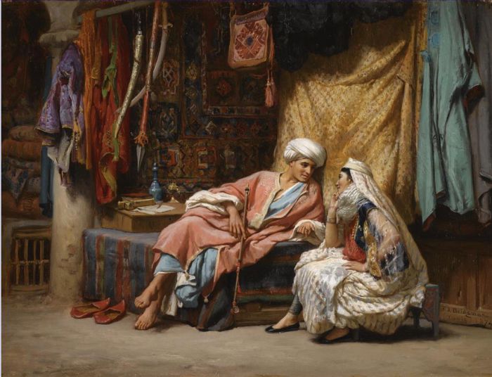 Frederick Arthur Bridgman Oil Painting - IN THE SOUK TUNIS