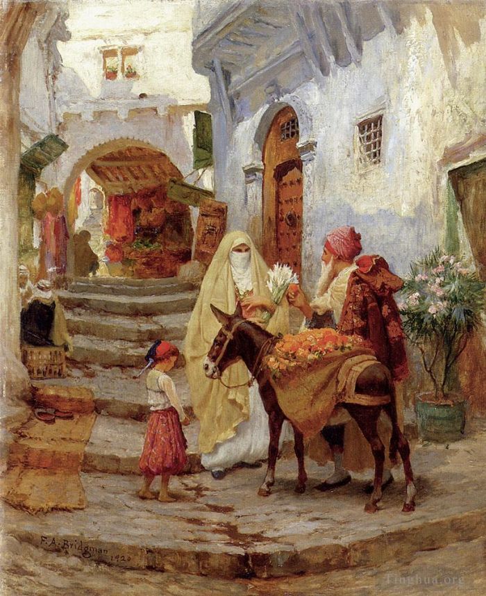 Frederick Arthur Bridgman Oil Painting - The Orange Seller