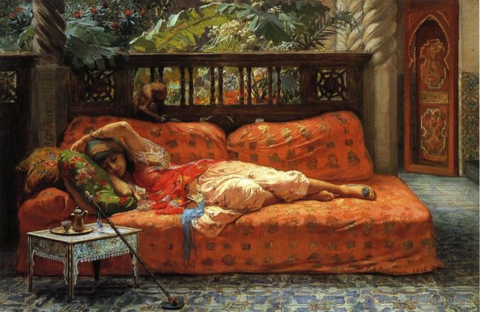 Frederick Arthur Bridgman Oil Painting - The Siesta