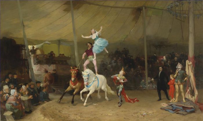 Frederick Arthur Bridgman Oil Painting - UN CIRQUE EN PROVINCE THE AMERICAN CIRCUS IN FRANCE